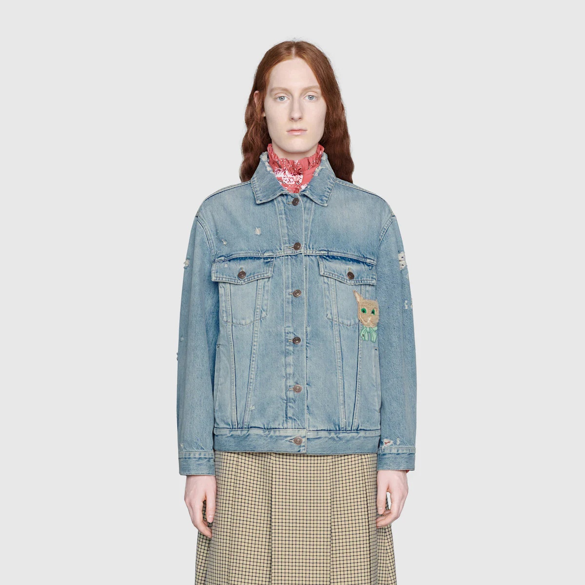 Gucci cat organic denim jacket - 3