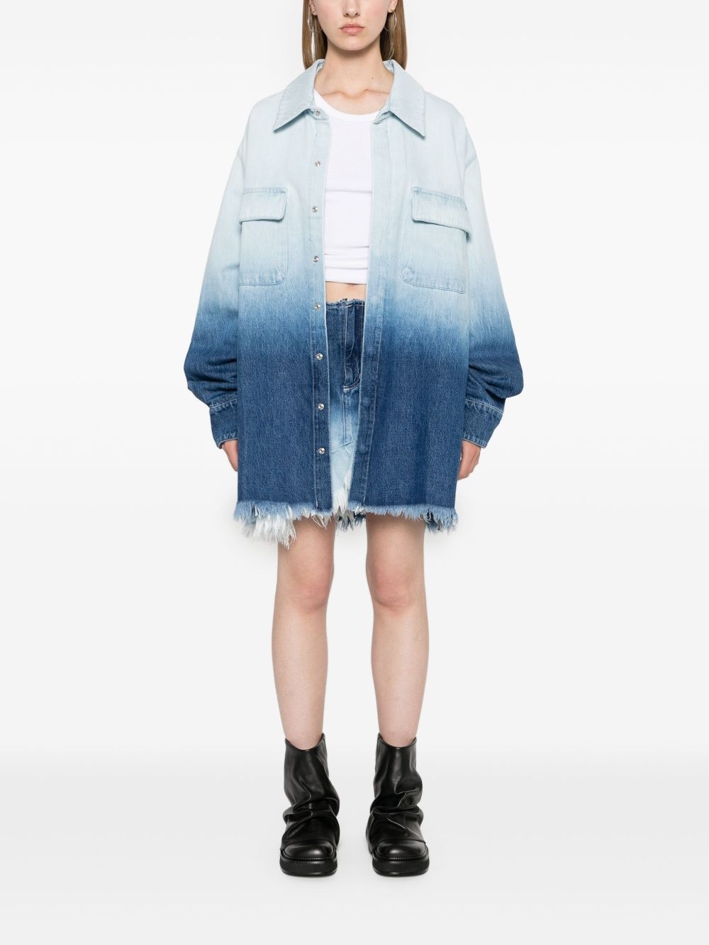 ombré-effect denim jacket - 2