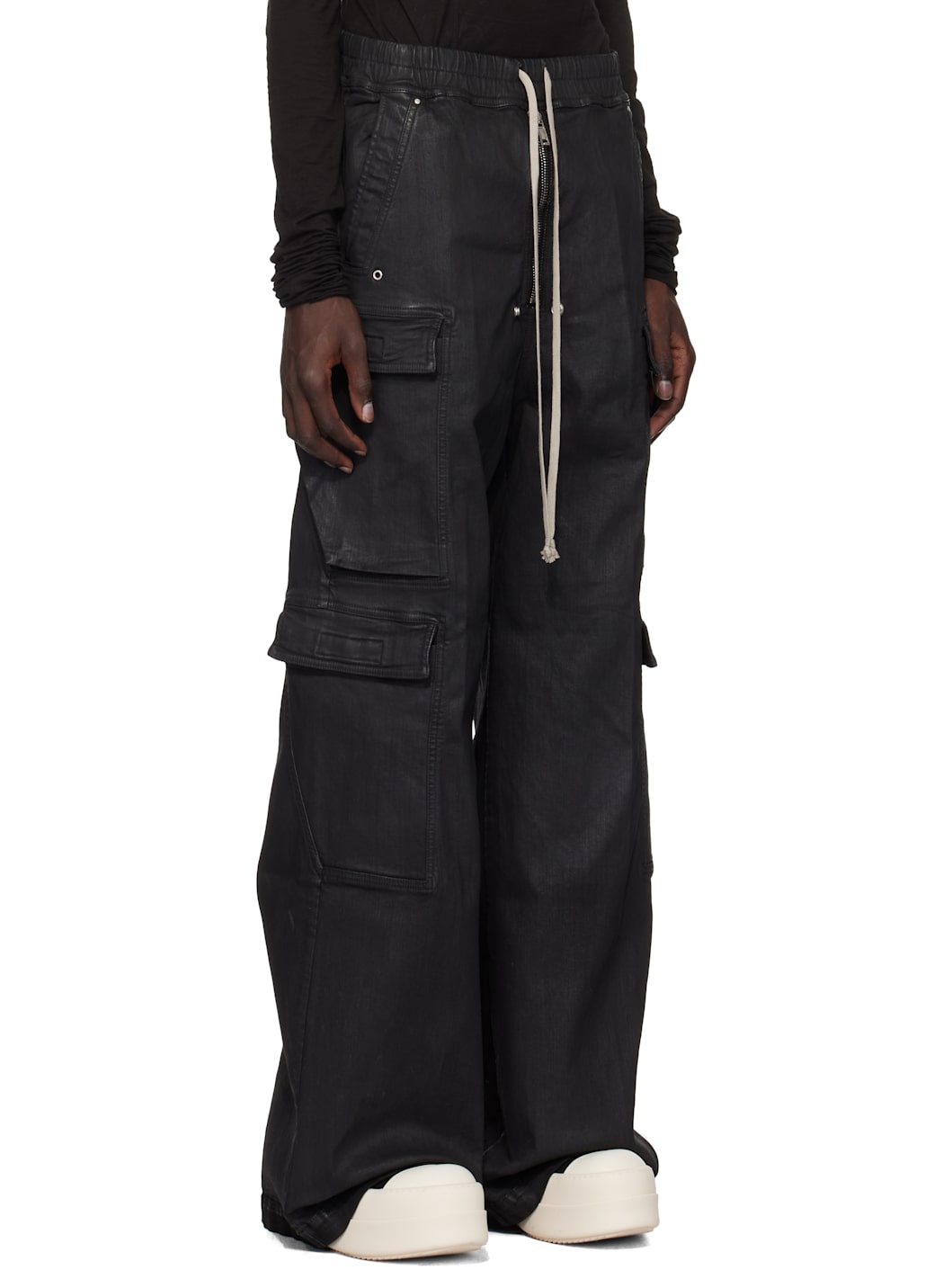 Black Porterville Double Cargo Jumbo Belas Denim Cargo Pants - 2