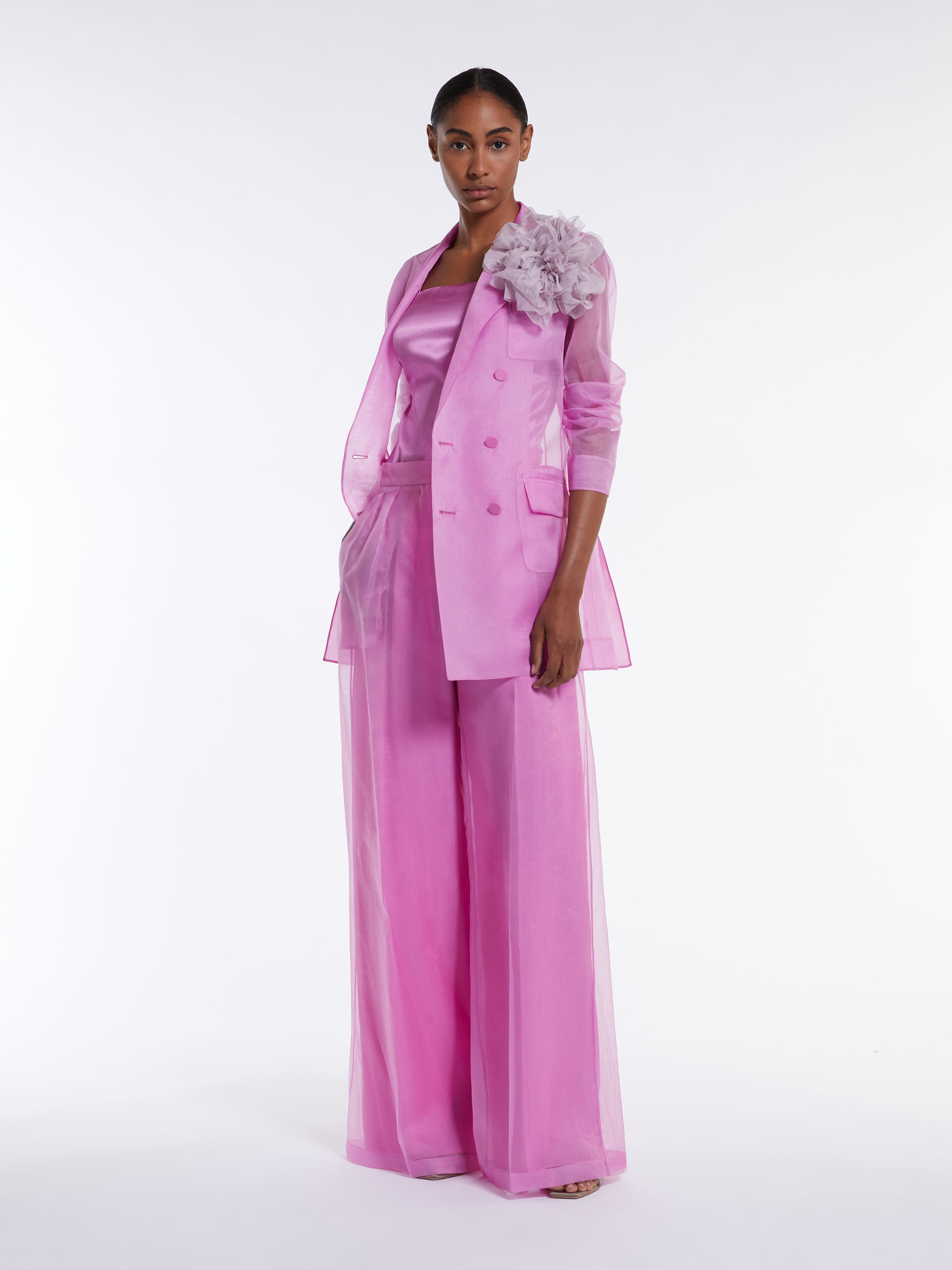 NEGRAR Silk organza double-breasted blazer - 2