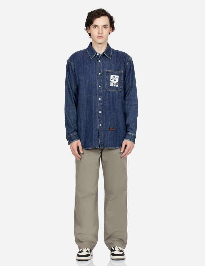 SEAGULL AND KAMON PRINT STRAIGHT FIT CHINO PANTS 6