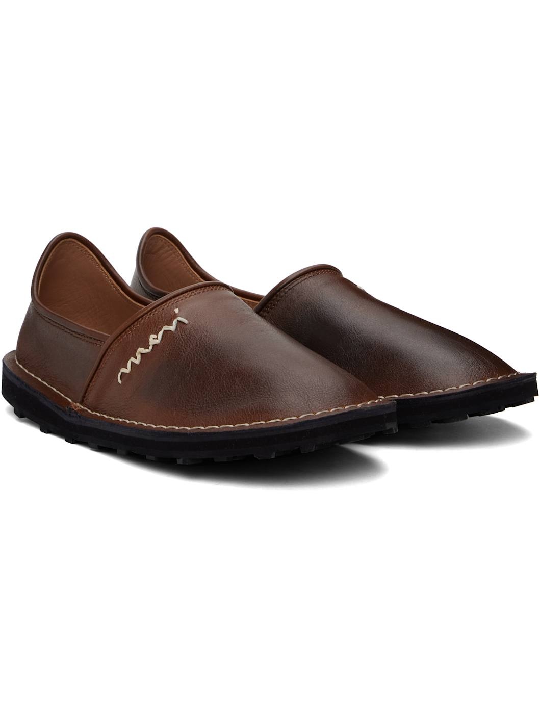 Brown 'Marni' Symbol Loafers - 4