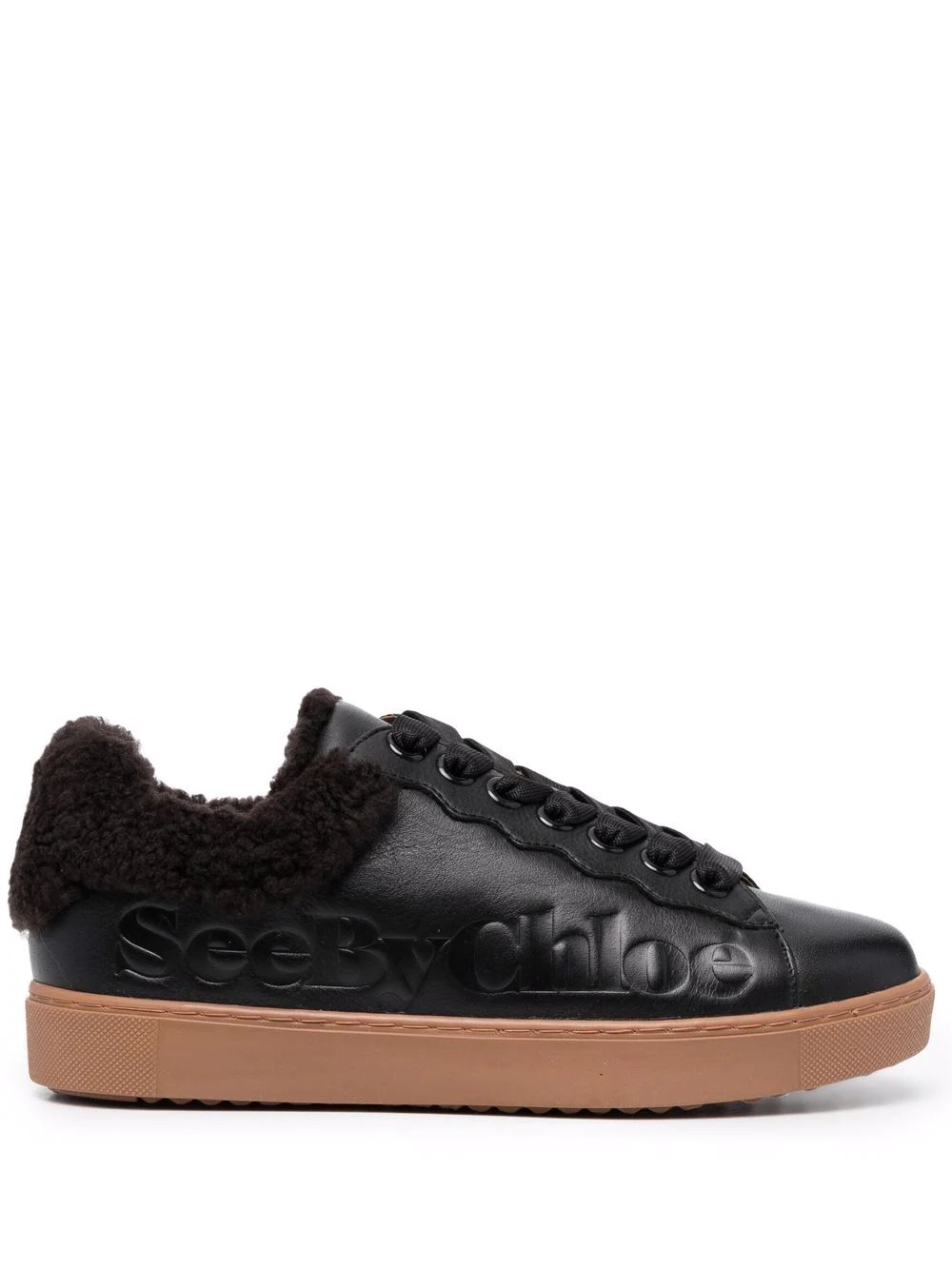 debossed-logo low-top sneakers - 1