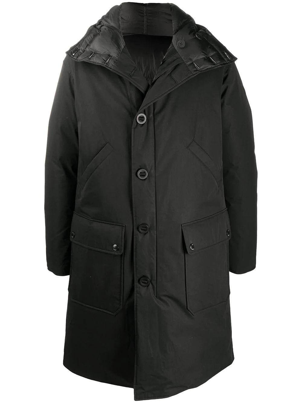 button-down parka coat - 1