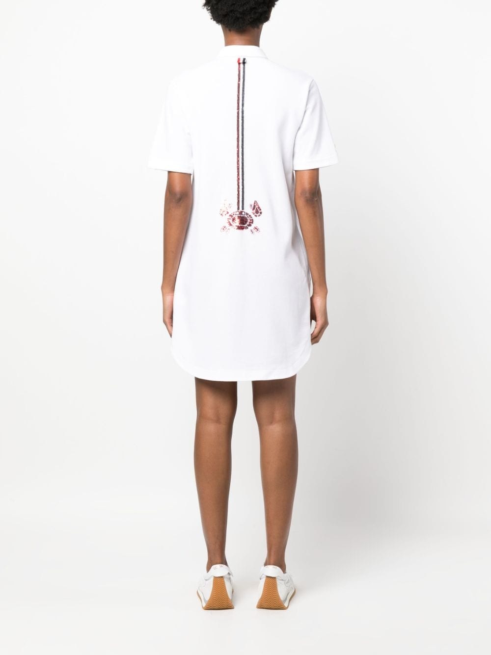 sequin-detail cotton shirt dress - 4