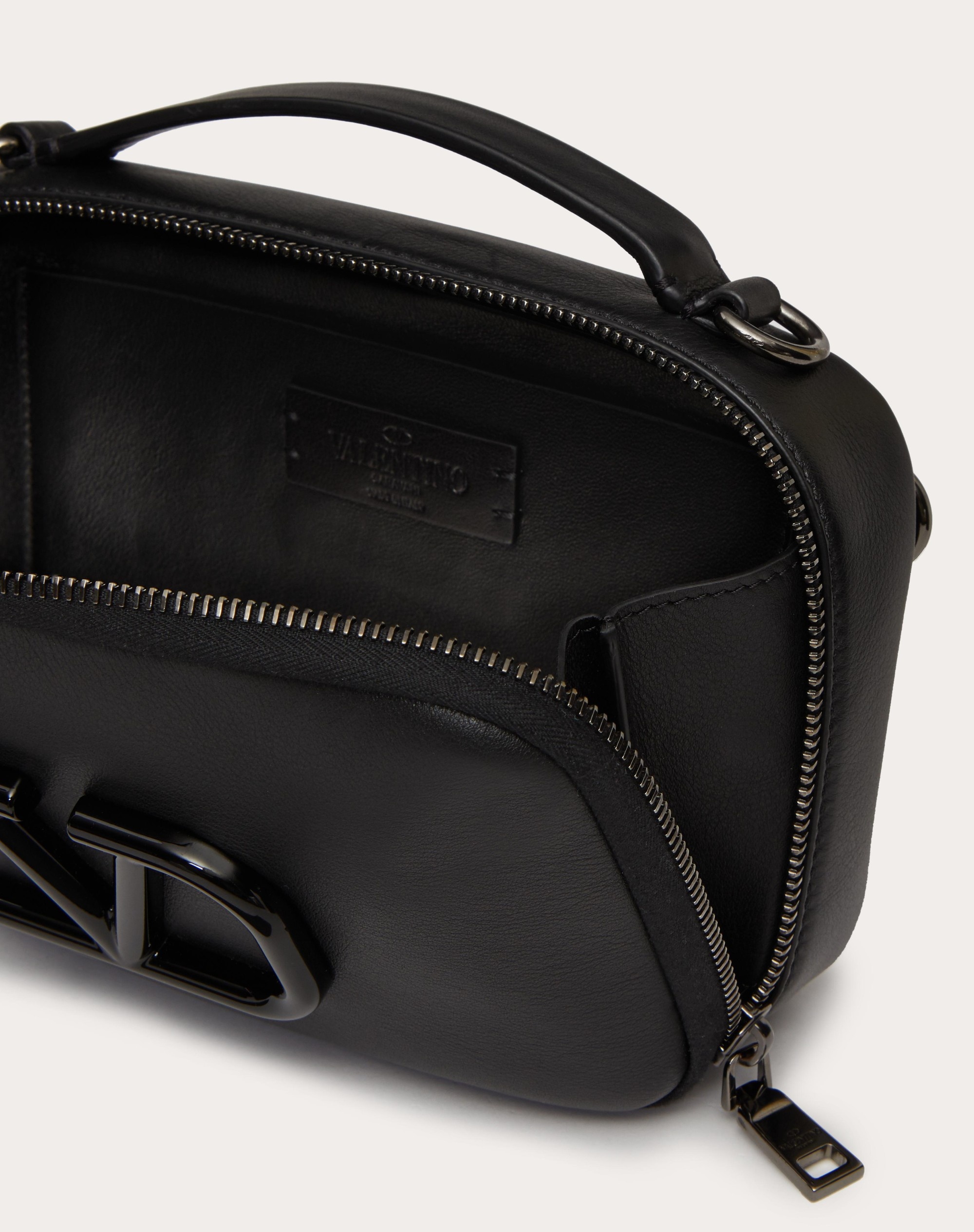 LACQUERED VLOGO SIGNATURE LEATHER CROSSBODY BAG - 4