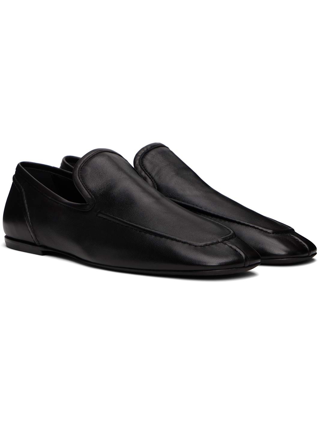 Black Leather Loafers - 4