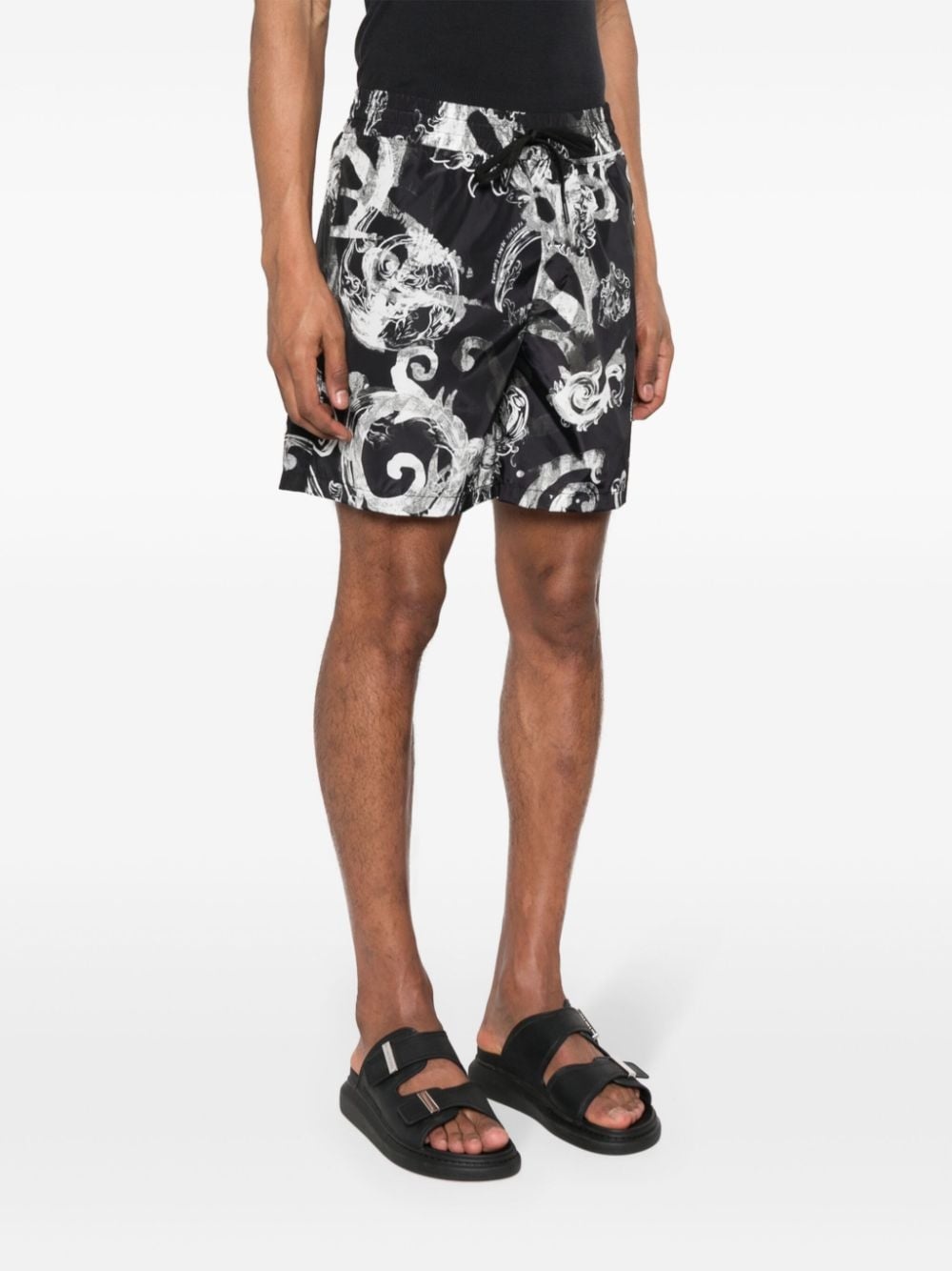 Watercolour Couture-print track shorts - 3