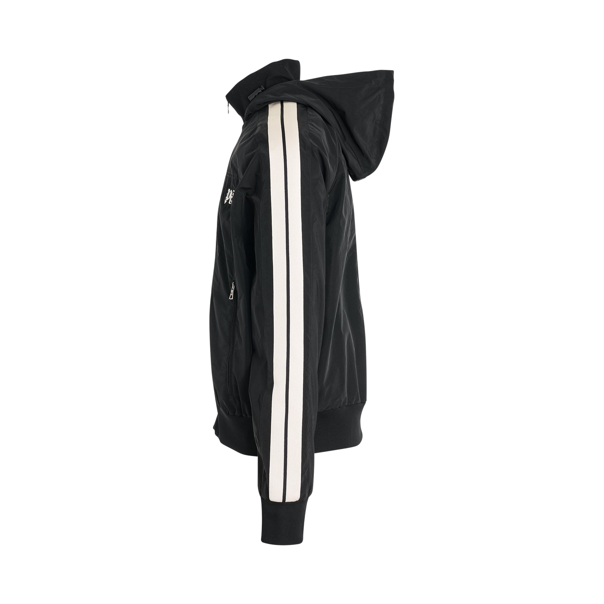 Monogram Nylon Track Jacket in Black/Off White - 3