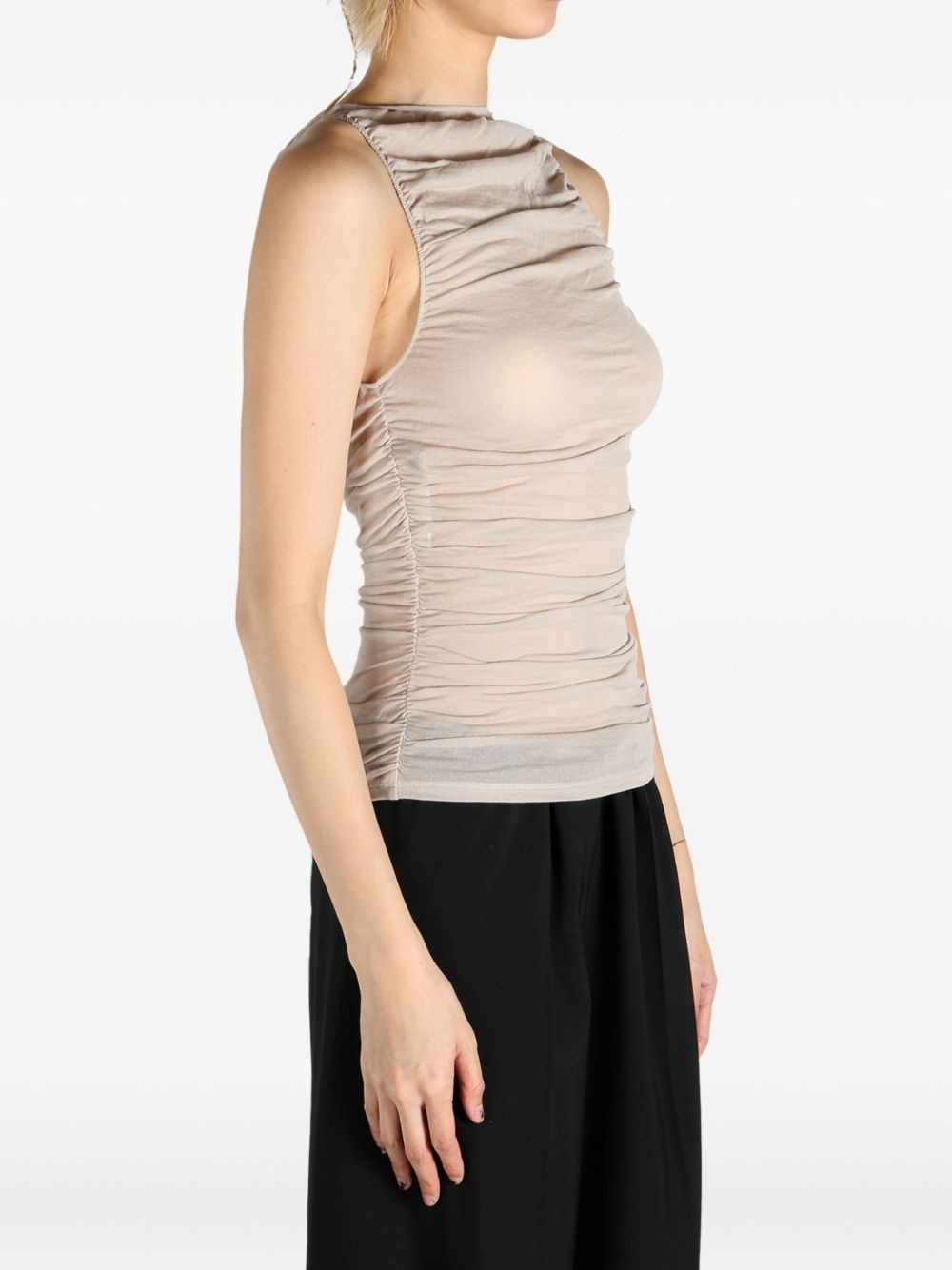ruched sleeveless top - 2