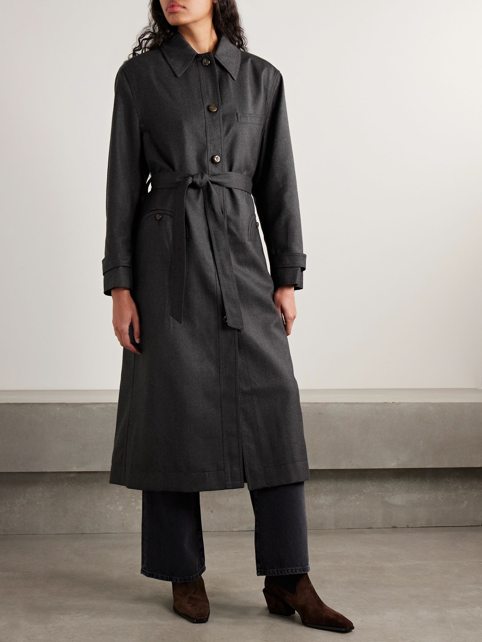 Astoria Basoto wool trench coat Dark gray - 3