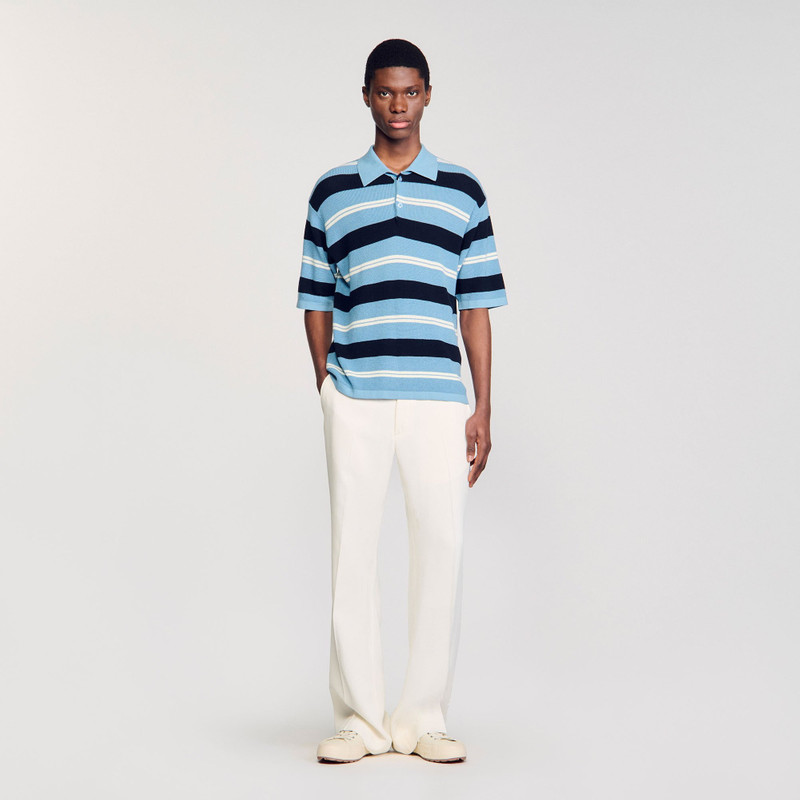 STRIPED KNIT POLO SHIRT 1
