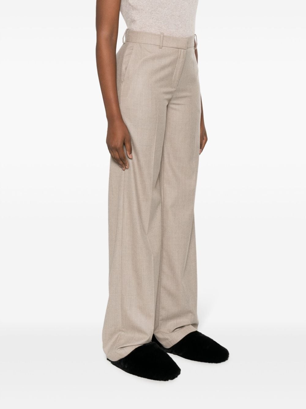 tailored wide-leg cashmere trousers - 3
