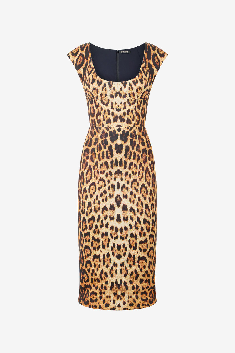 Midi Dress With Jaguar Skin Print 1