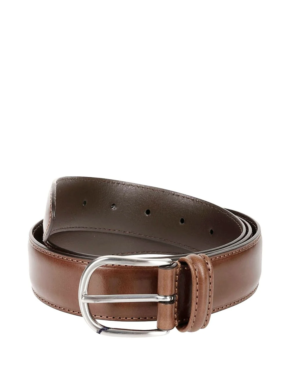 leather metal-buckle belt - 1