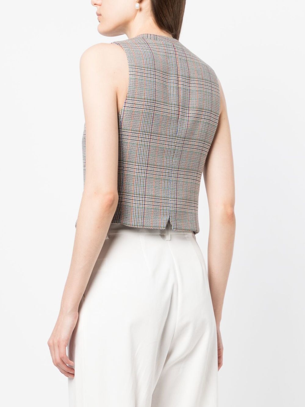 tailored-cut V-neck waistcoat - 4