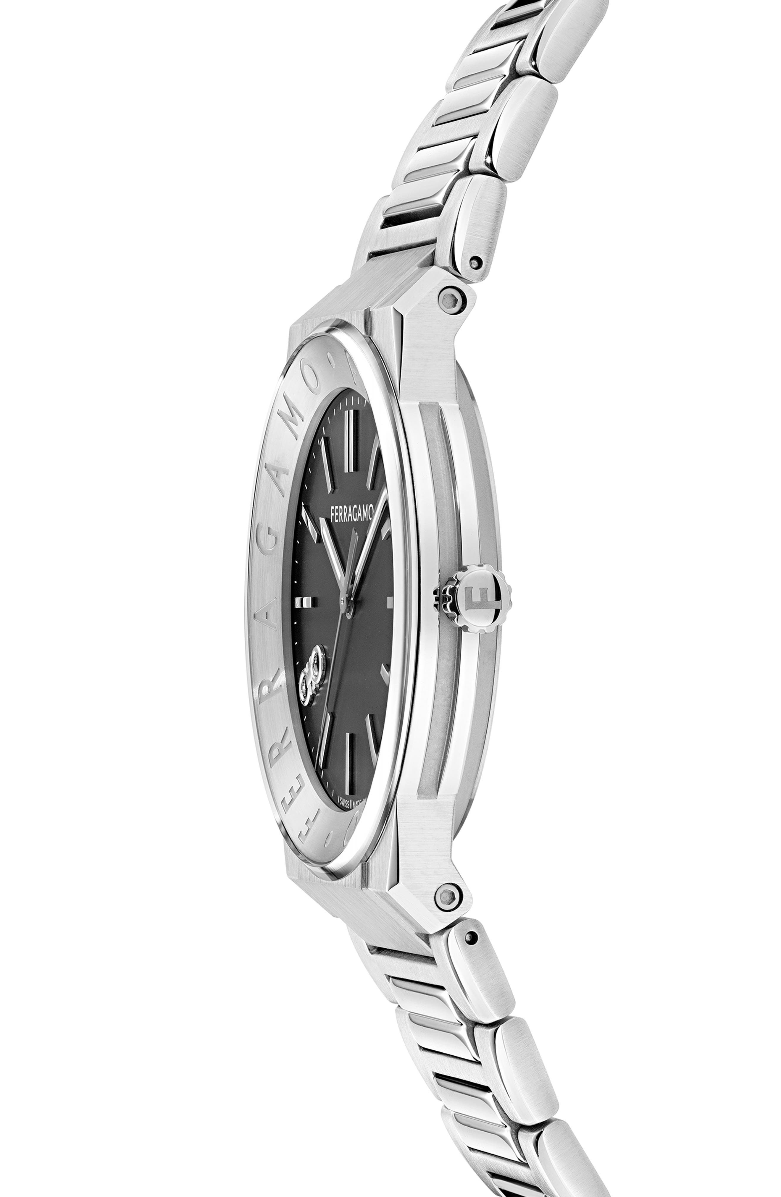 FERRAGAMO Logo Bracelet Watch, 41mm in Stainless Steel at Nordstrom - 4