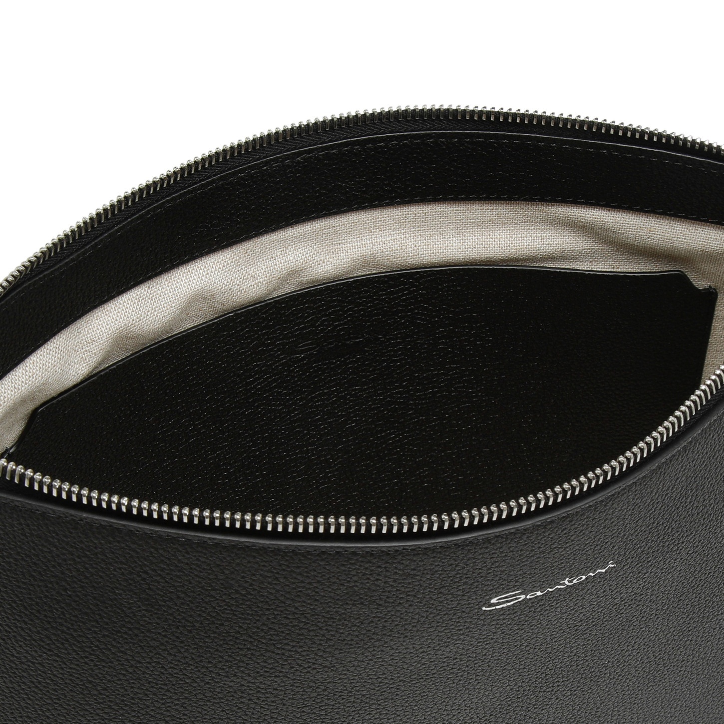 Black tumbled leather pouch - 4