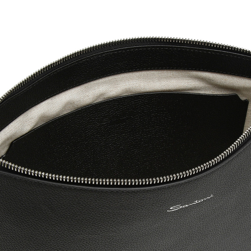 Black tumbled leather pouch 4