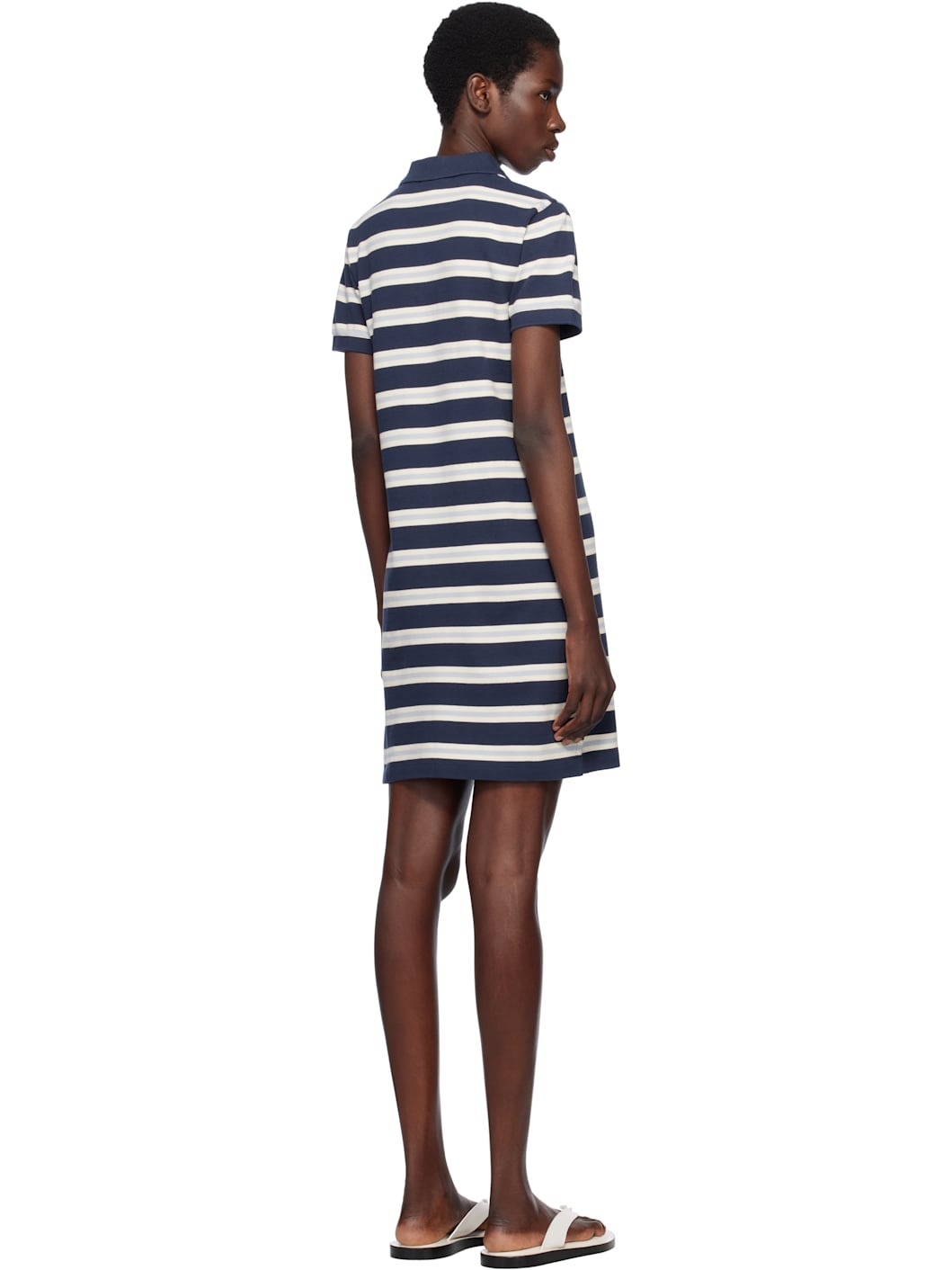 Navy Baby Fox Patch Multi Stripes Polo Minidress - 3