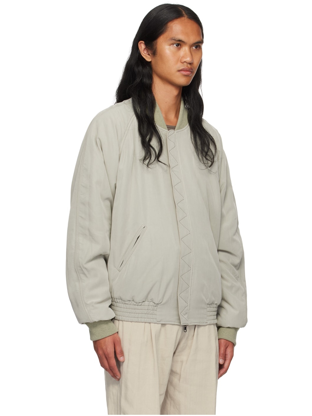 HYEIN SEO Gray Reversible Bomber Jacket | REVERSIBLE