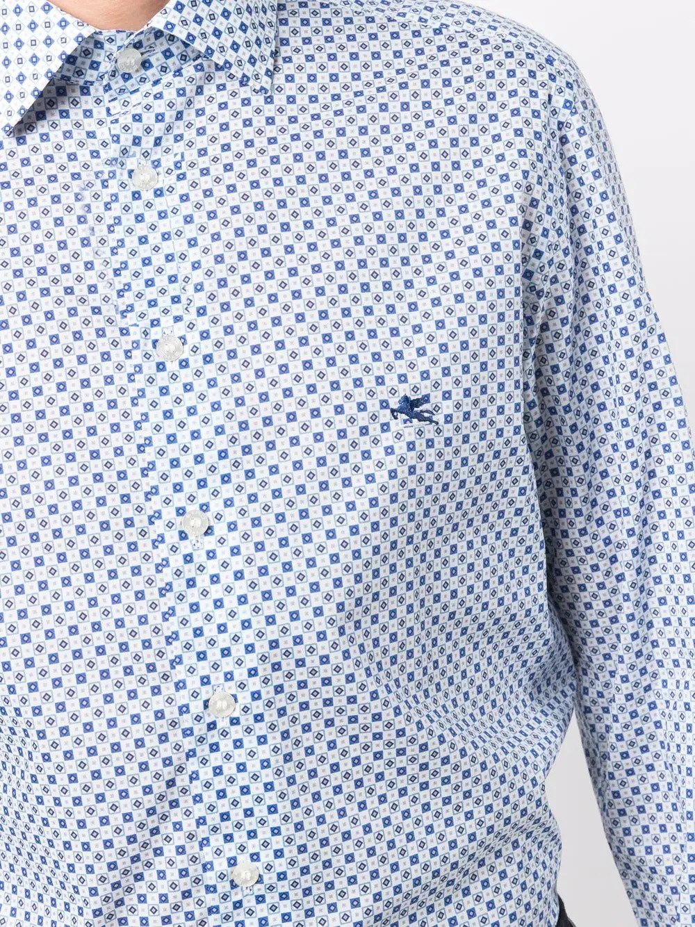 logo-embroidered geometric-print shirt - 5