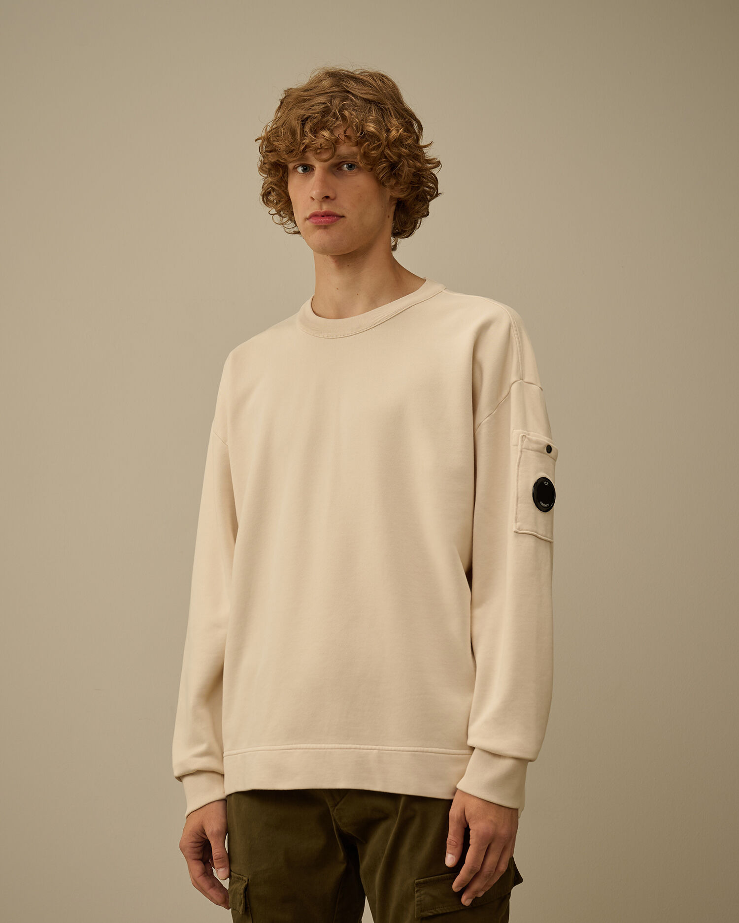Brushed and Emerized Diagonal Fleece Boxy Crewneck Sweatshirt - 3
