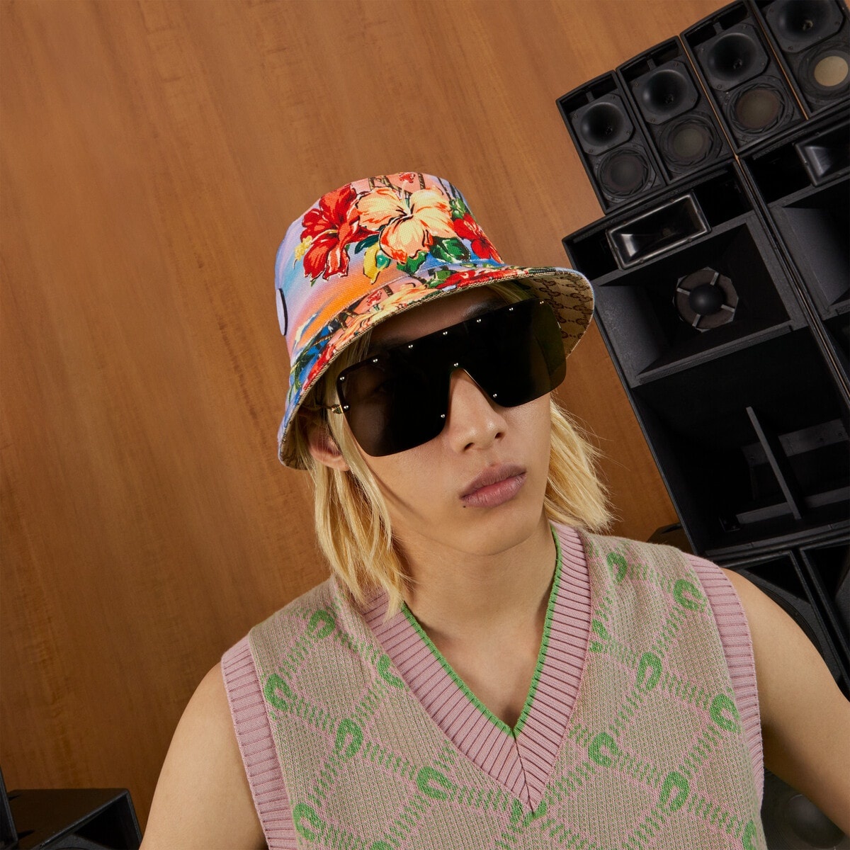 GG canvas and island print reversible bucket hat - 3