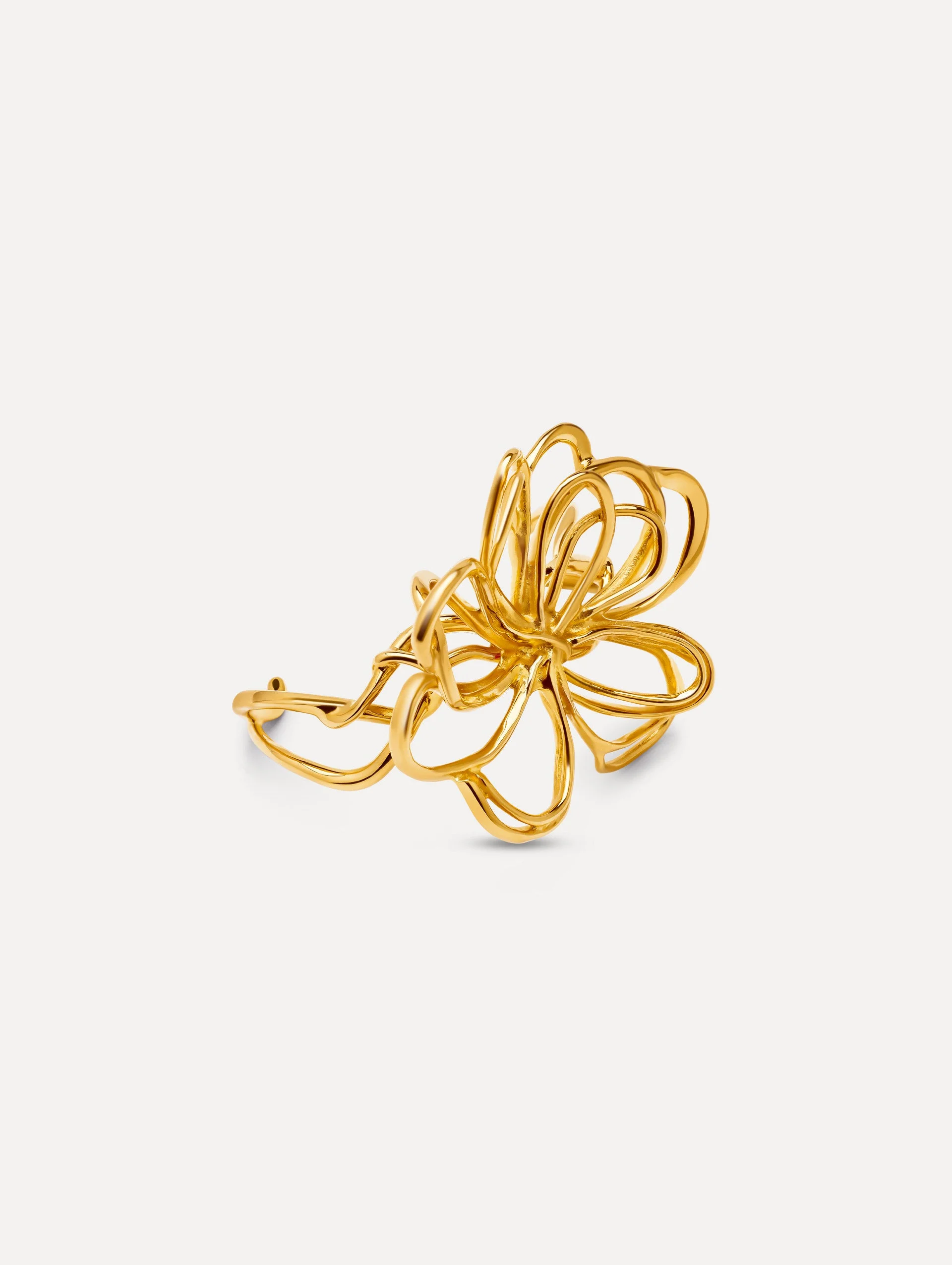 THREADED FLOWER BRACELET CUFF - 1