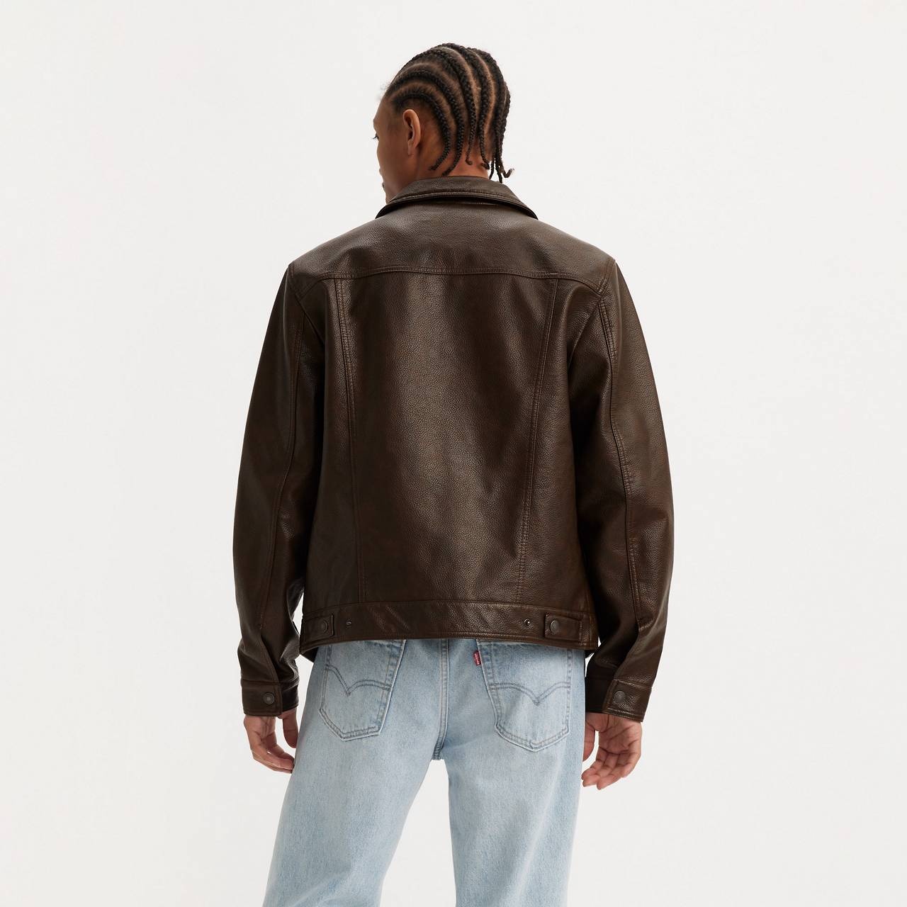 FAUX LEATHER TRUCKER JACKET - 2