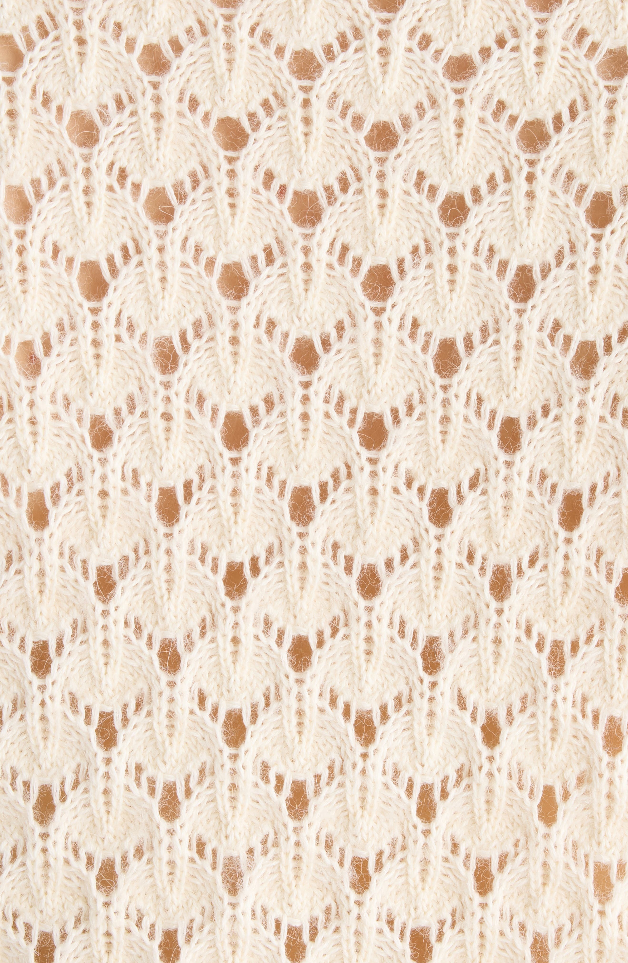 Chloé Mixed Pointelle Stitch Cotton, Alpaca & Silk Blend Cardigan in Iconic Milk at Nordstrom - 6