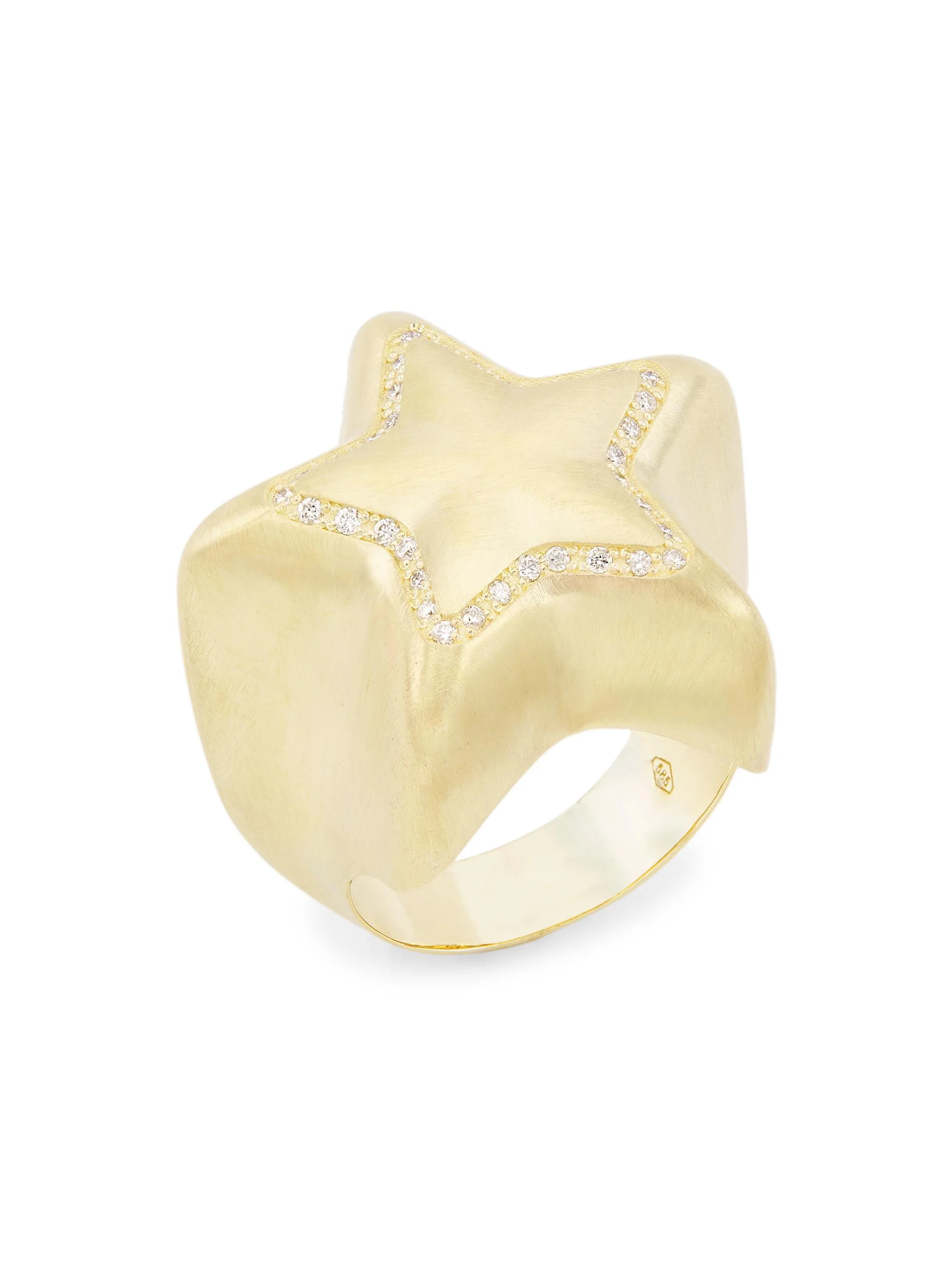 Women's 14K Yellow Gold & 0.2 TCW Diamond Star Ring - Yellow Gold - 1