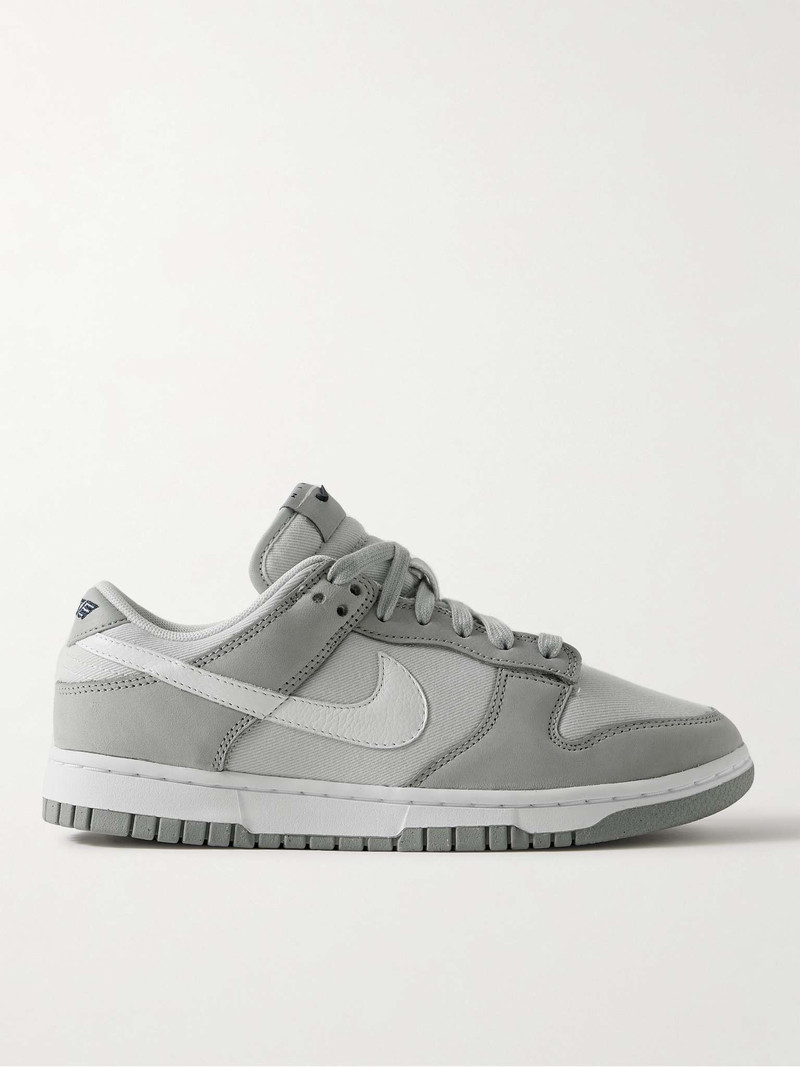 Dunk Low LX Leather and Suede-Trimmed Drill Sneakers - 1