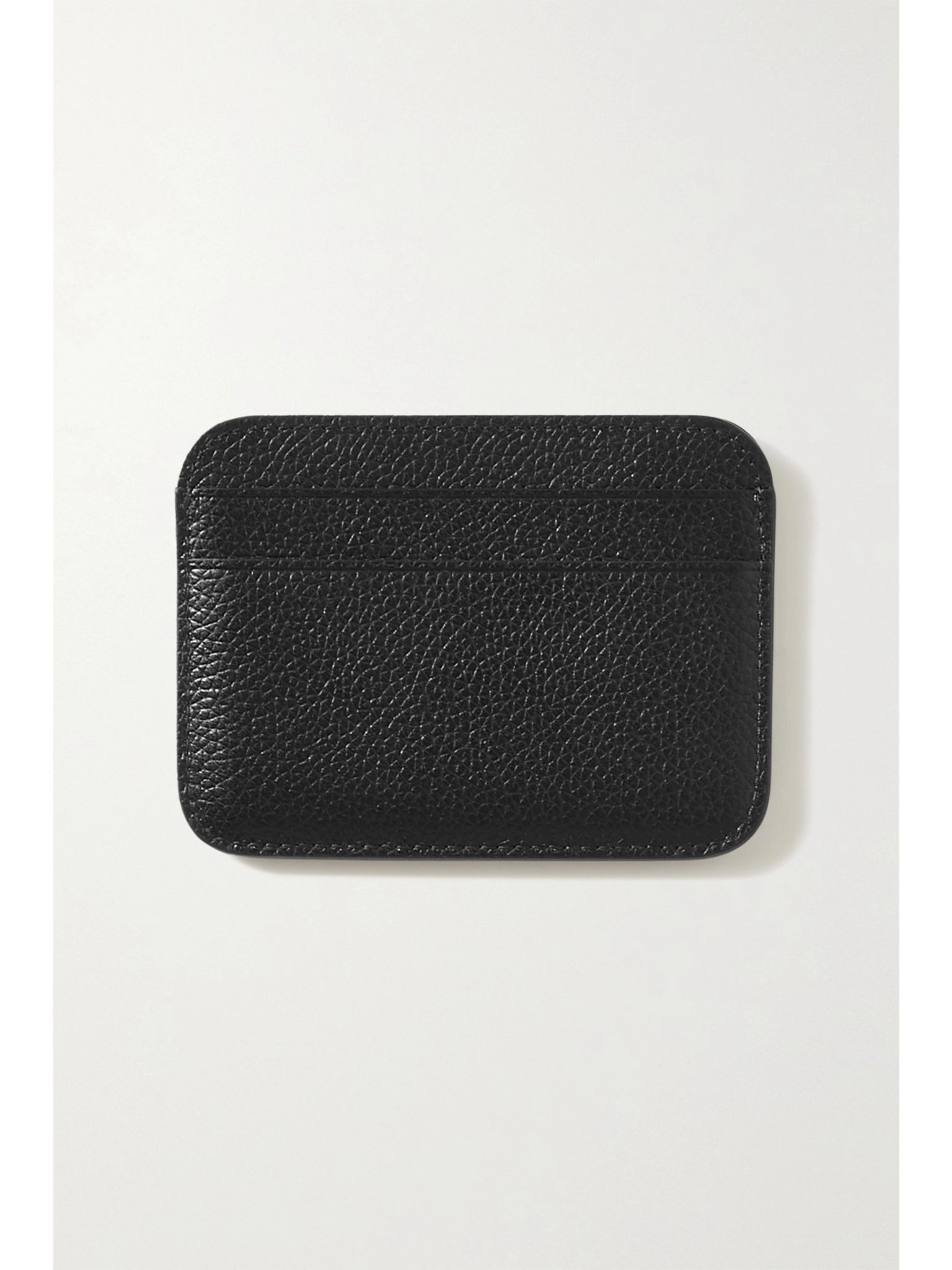 Cash printed textured-leather cardholder Black - 2