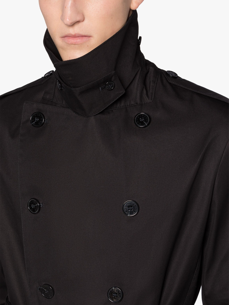 ST ANDREWS BLACK COTTON TRENCH COAT 5