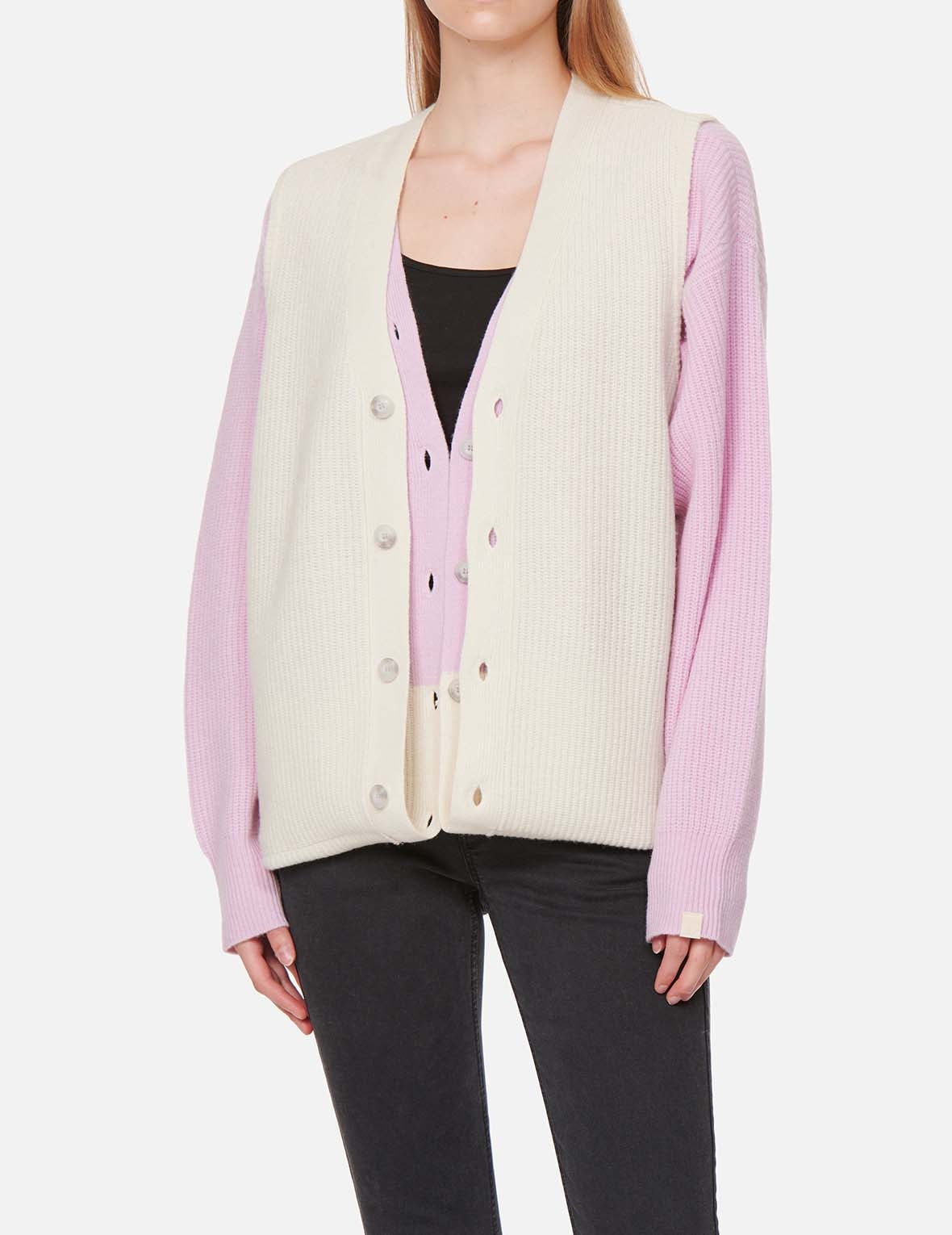 Logo Embroidered 2-in-1 Knitted Cardigan - 9
