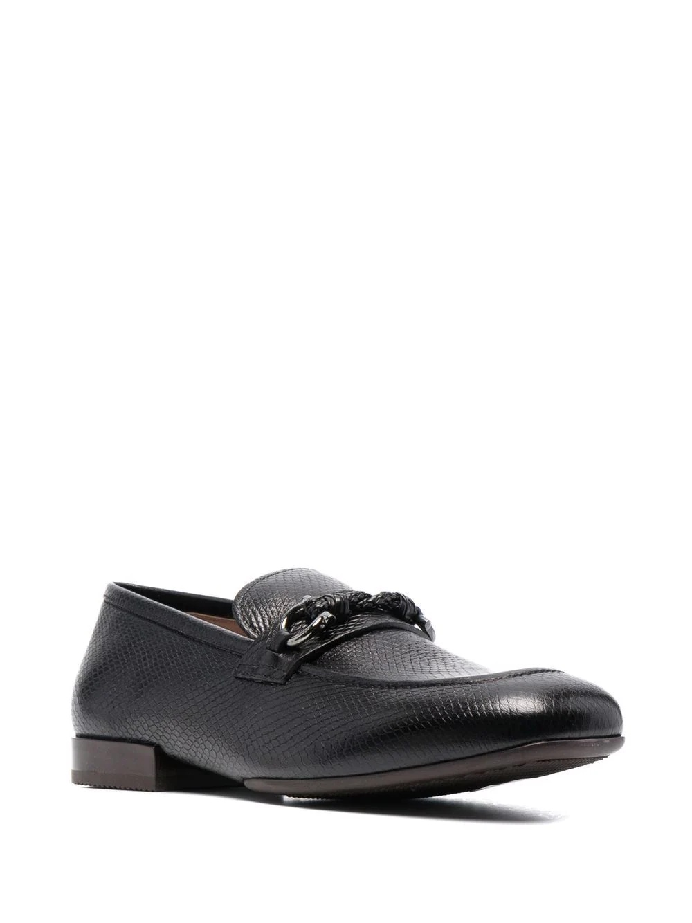 Gancini buckle lizard-effect loafers - 2