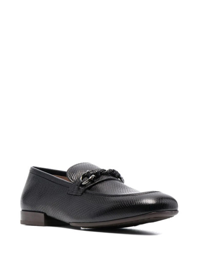 Salvatore Ferragamo Gancini buckle lizard-effect loafers outlook