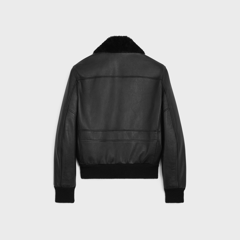 CELINE aviator shearling blouson jacket in soft lambskin outlook