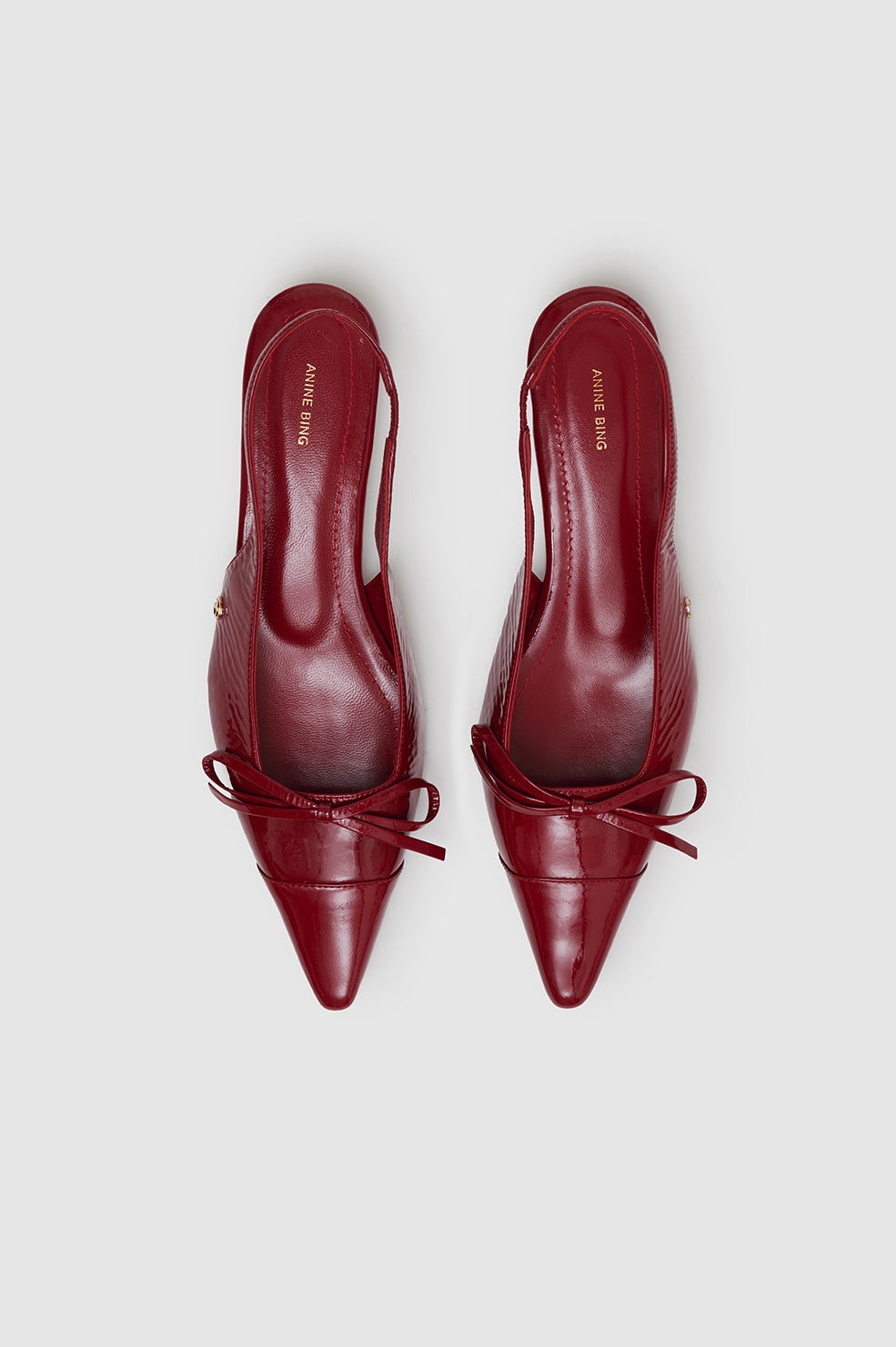 Zoey Slingback Heels - Red Crinkled Patent - 2