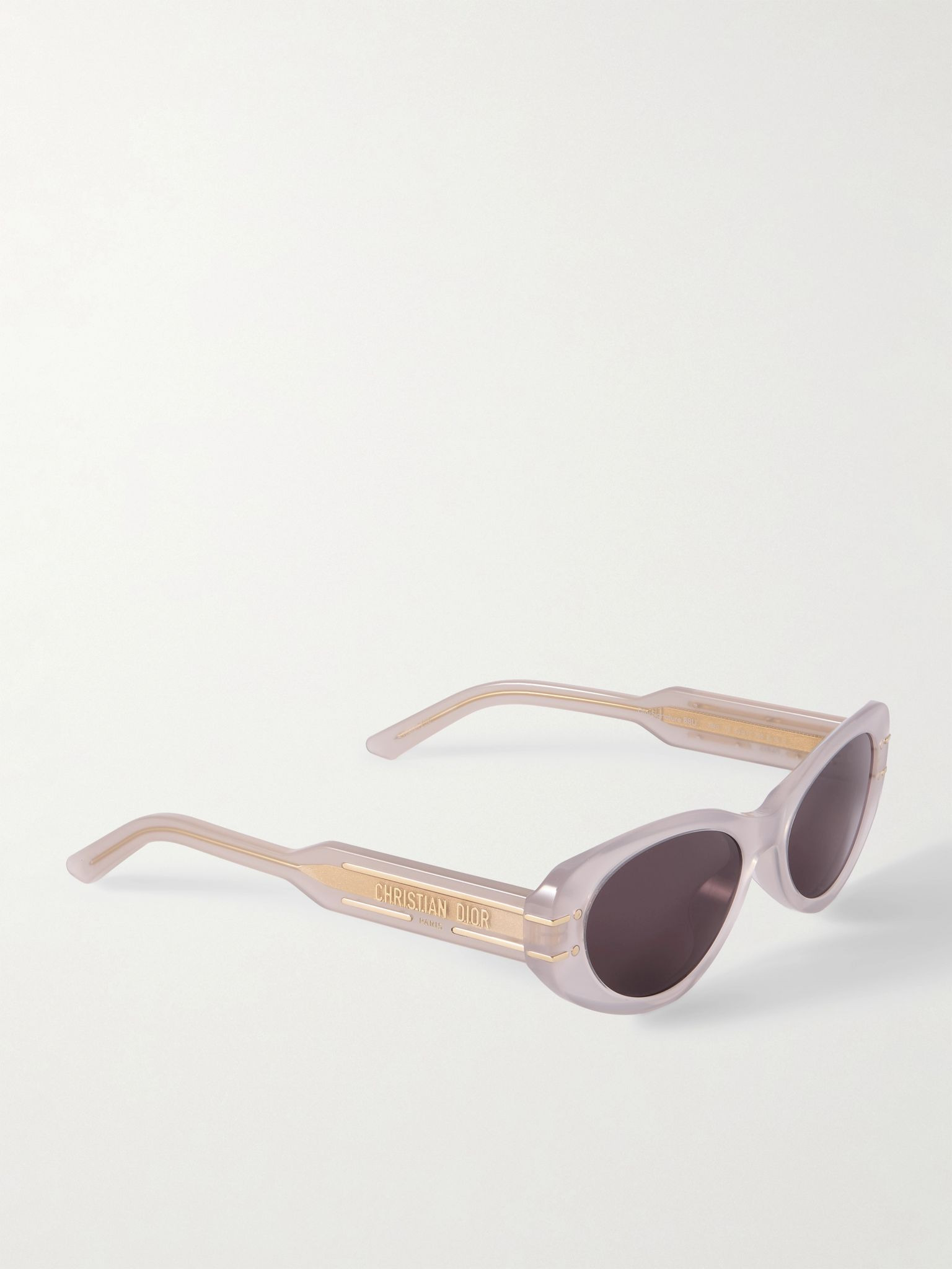 DiorSignature B8U oval-frame acetate sunglasses Beige - 3