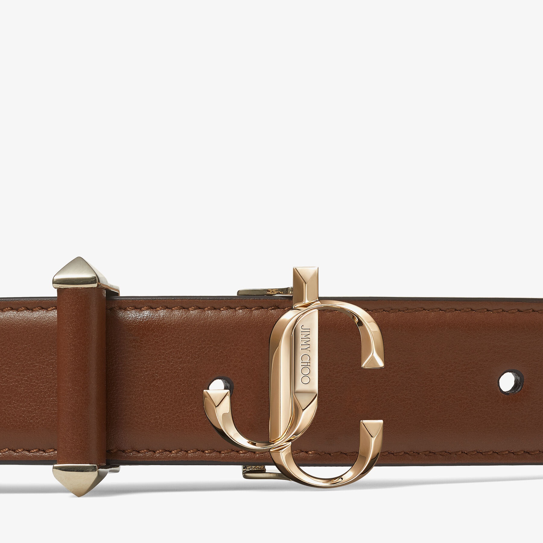 JC-Bar Belt
Dark Tan Soft Shiny Calf Leather Belt with Light Gold JC Emblem - 2
