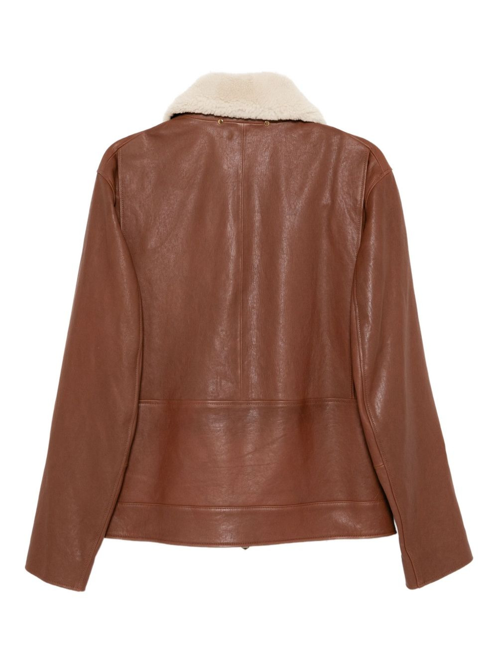 COLLARED LEATHER JACKET - 3