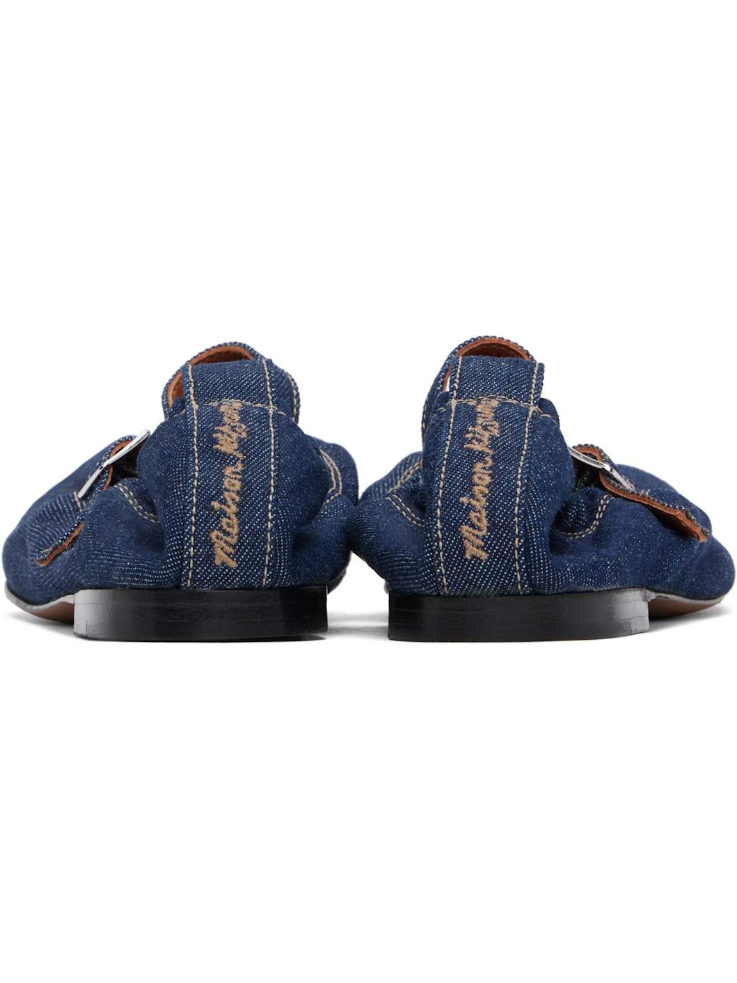 Blue Denim Ballerina Flats - 2