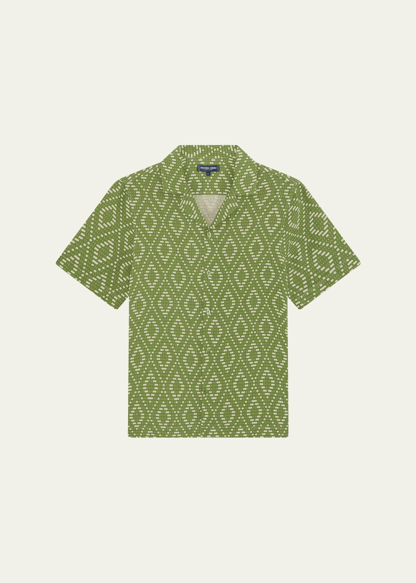 Men's Roberto Raffia-Print Camp Shirt - 1