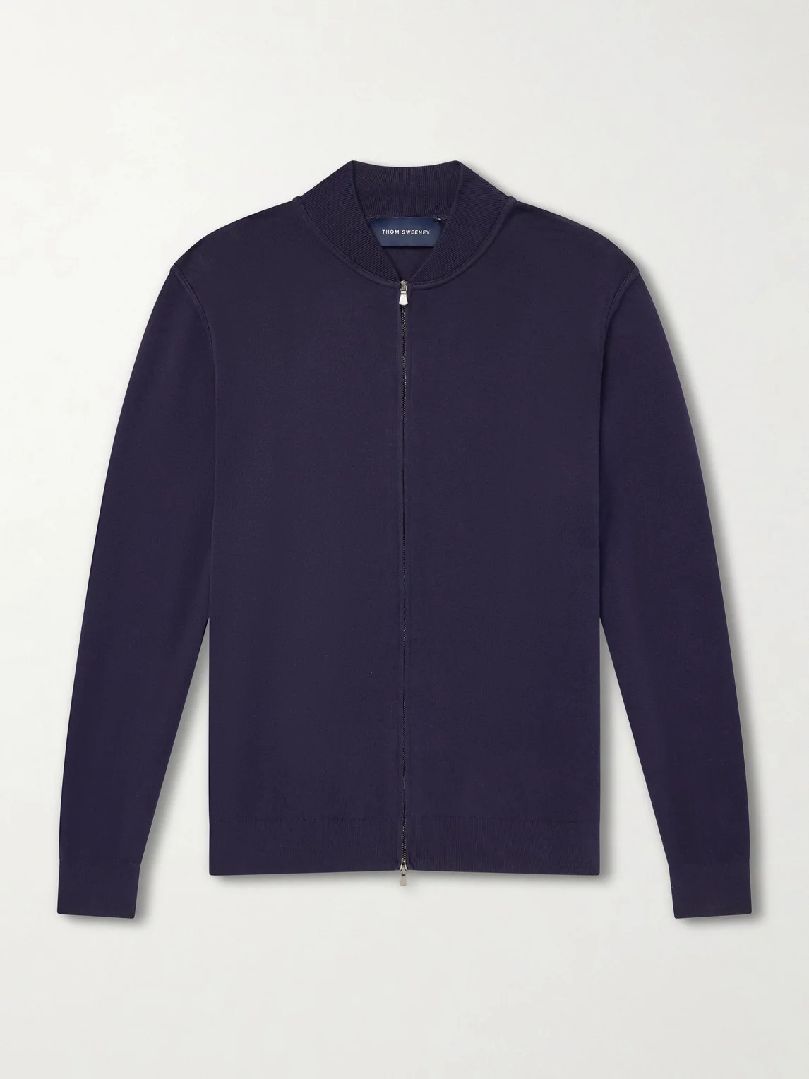 Zip-Up Cotton Sweater - 1