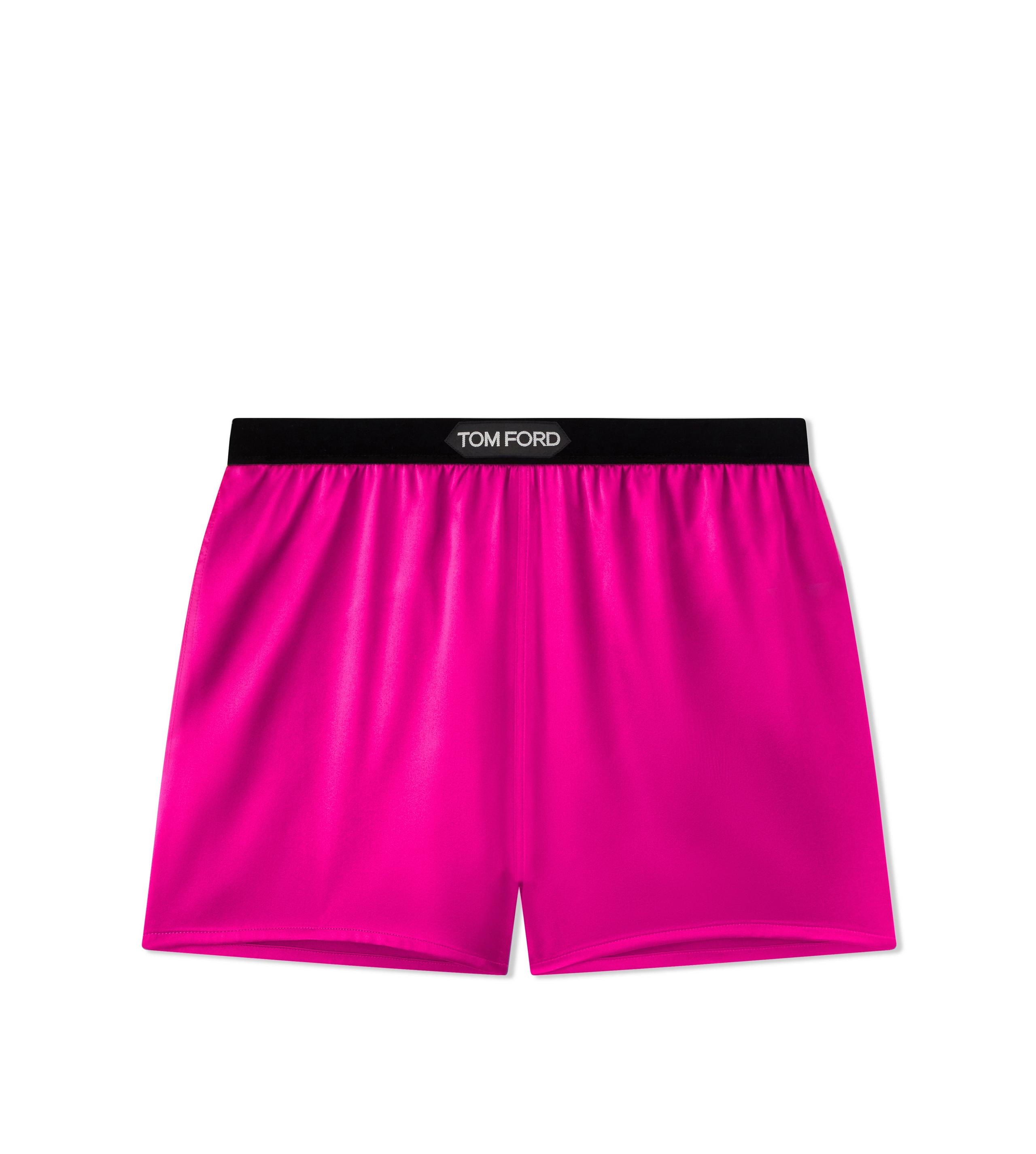 STRETCH SILK SATIN BOXER SHORTS - 1