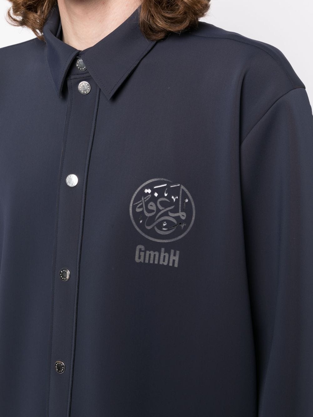 logo-print recycled nylon shirt - 5