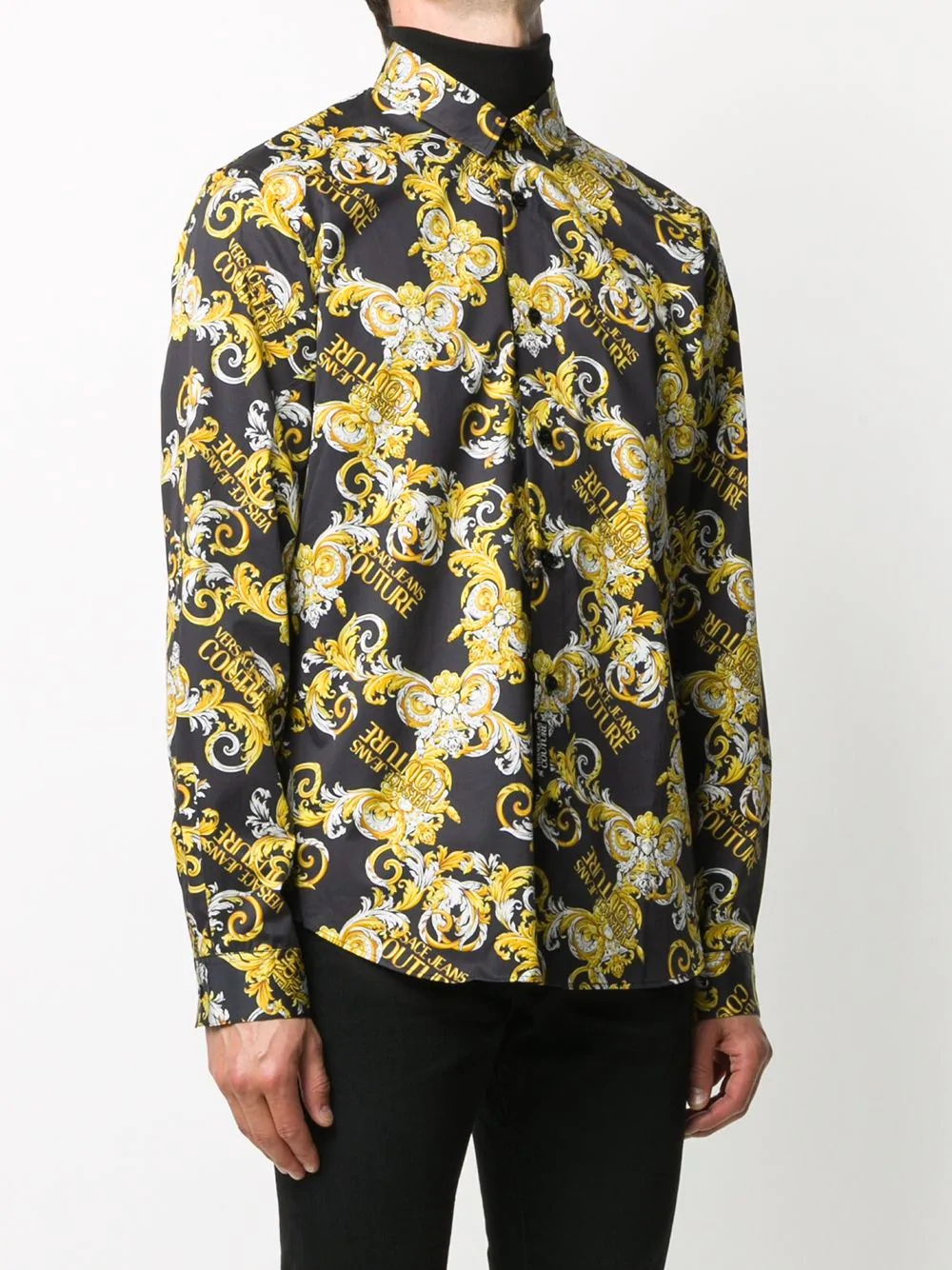 logo baroque print shirt - 3