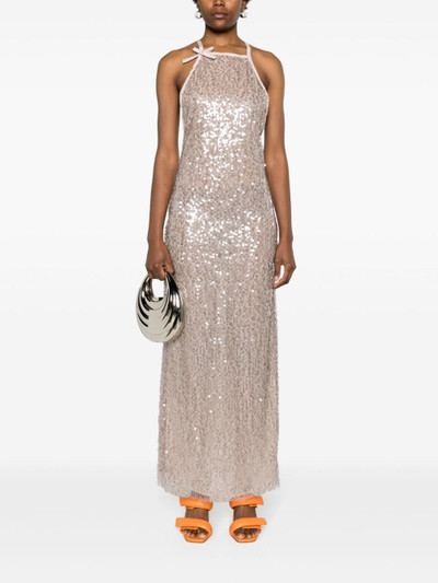 MSGM sequined sleeveless maxi dress outlook